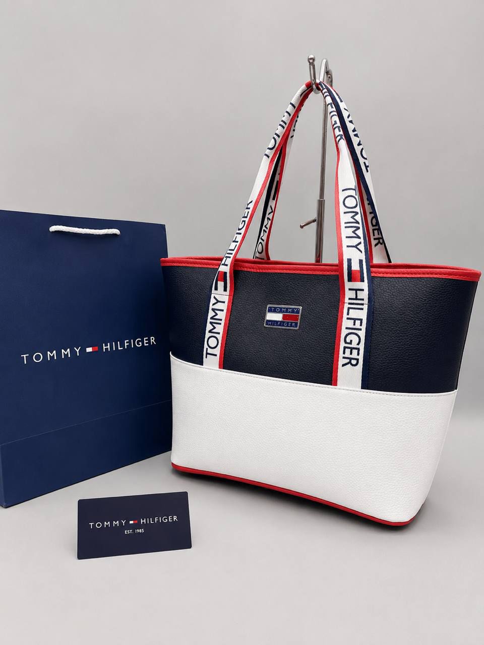 Tommy Hilfiger Γυναικεία Τσάντα   Navy & White Tote