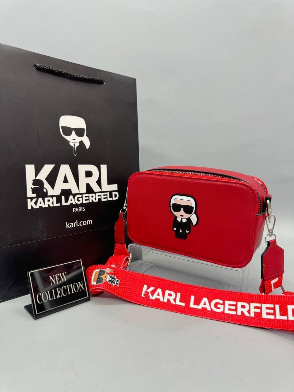 Karl Lagerfeld Γυναικείο Τσαντάκι Crossbody Κόκκινο