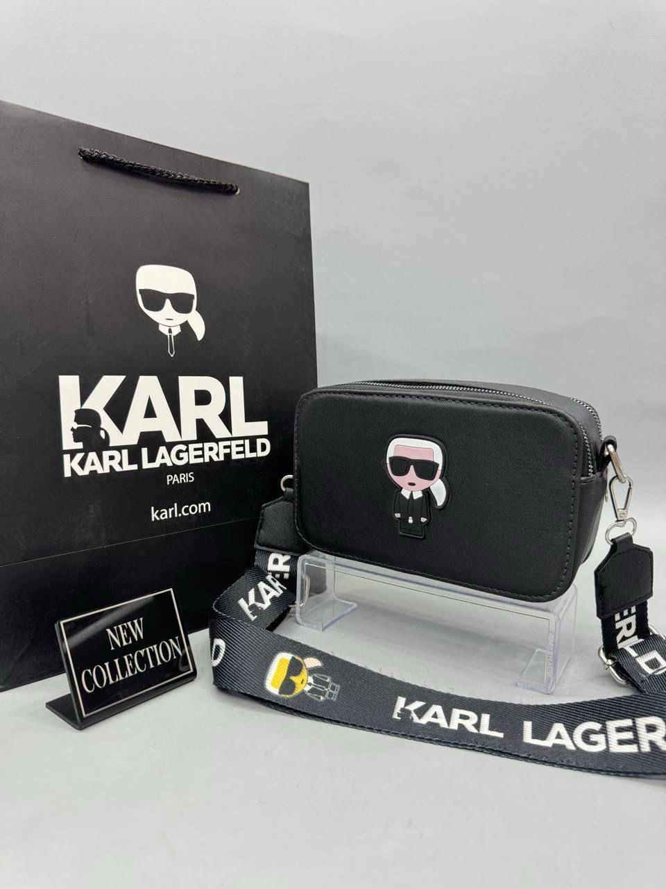 Karl Lagerfeld Γυναικείο Τσαντάκι Crossbody Μαύρο