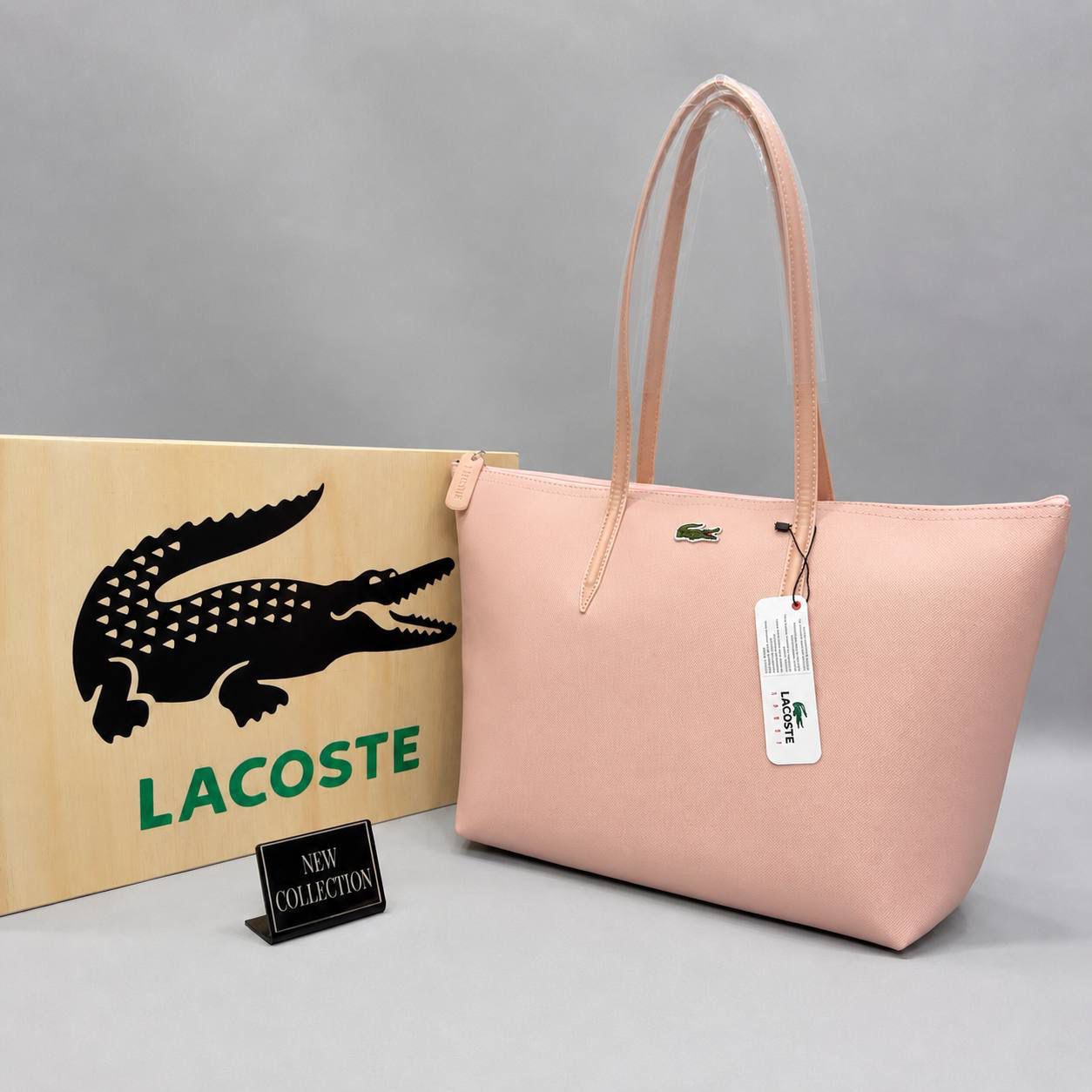 Lacoste Γυναικεία Τσάντα  Ροζ Zip Tote