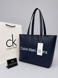 Calvin Klein Jeans Γυναικεία Τσάντα   Navy Logo Tote