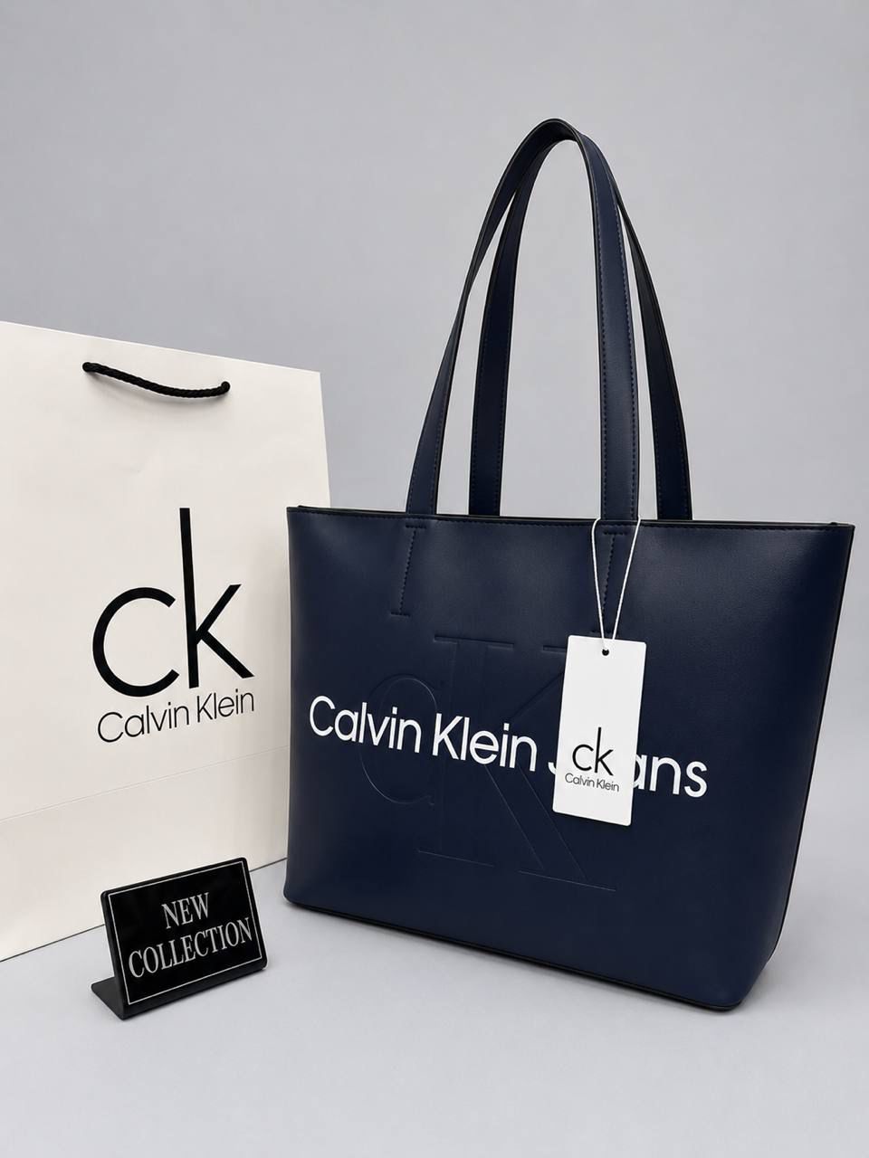 Calvin Klein Jeans Γυναικεία Τσάντα   Navy Logo Tote