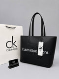 Calvin Klein Jeans Γυναικεία Τσάντα Μαύρη Logo Tote