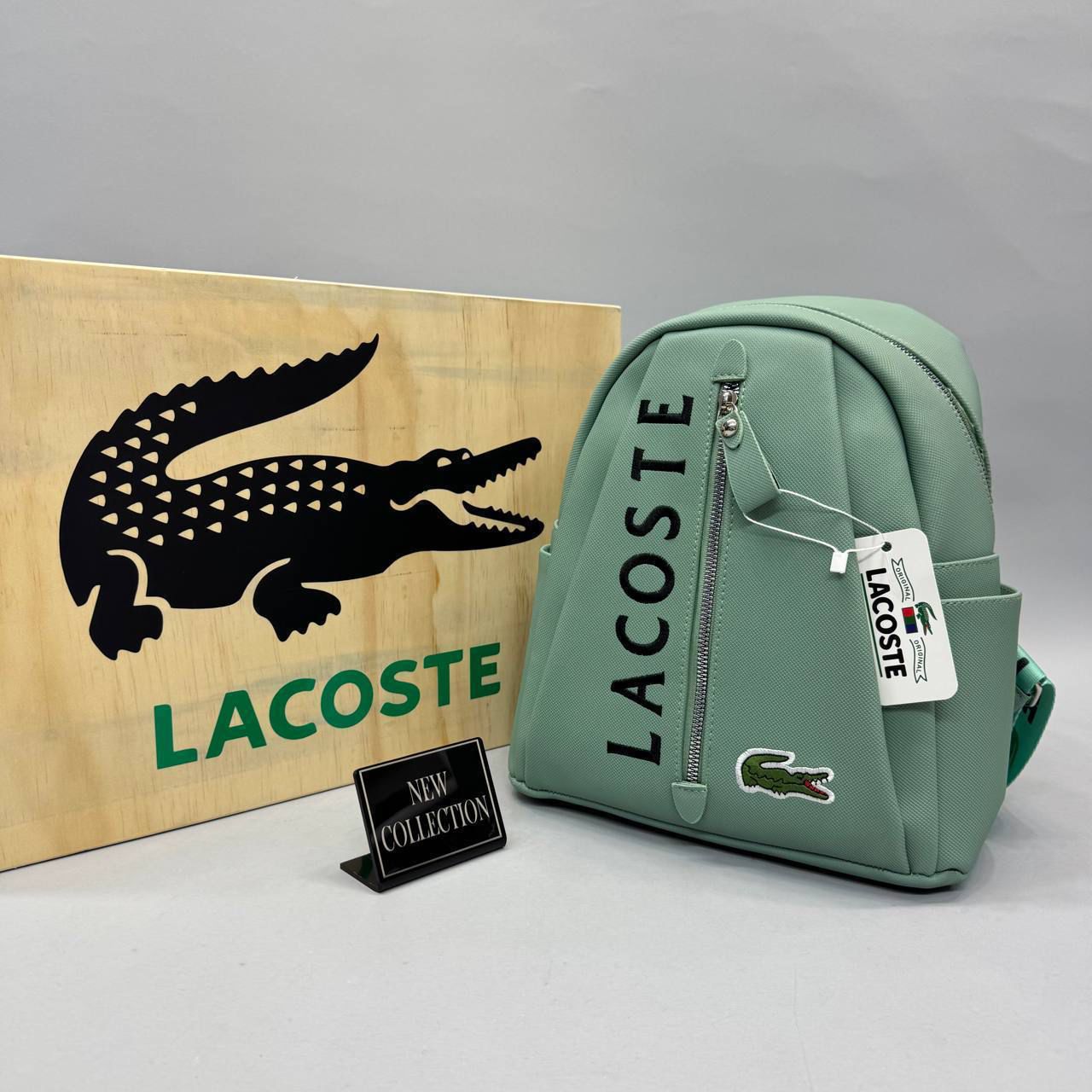 Lacoste Mint Green Logo Backpack
