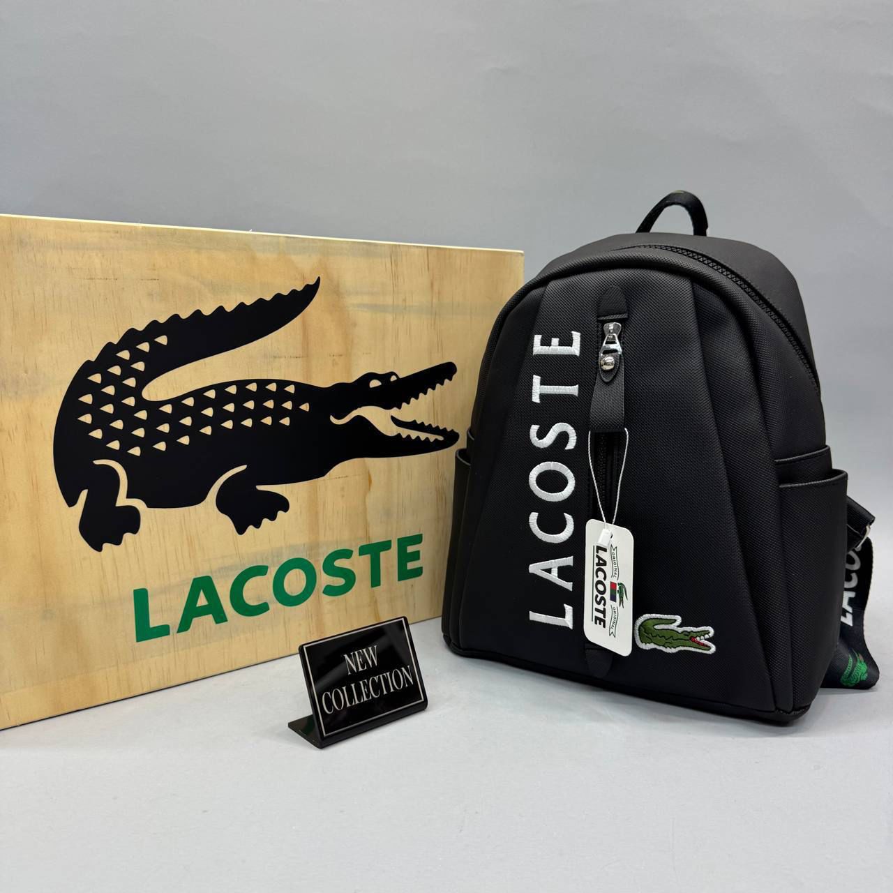 Lacoste Μαύρο Logo Backpack