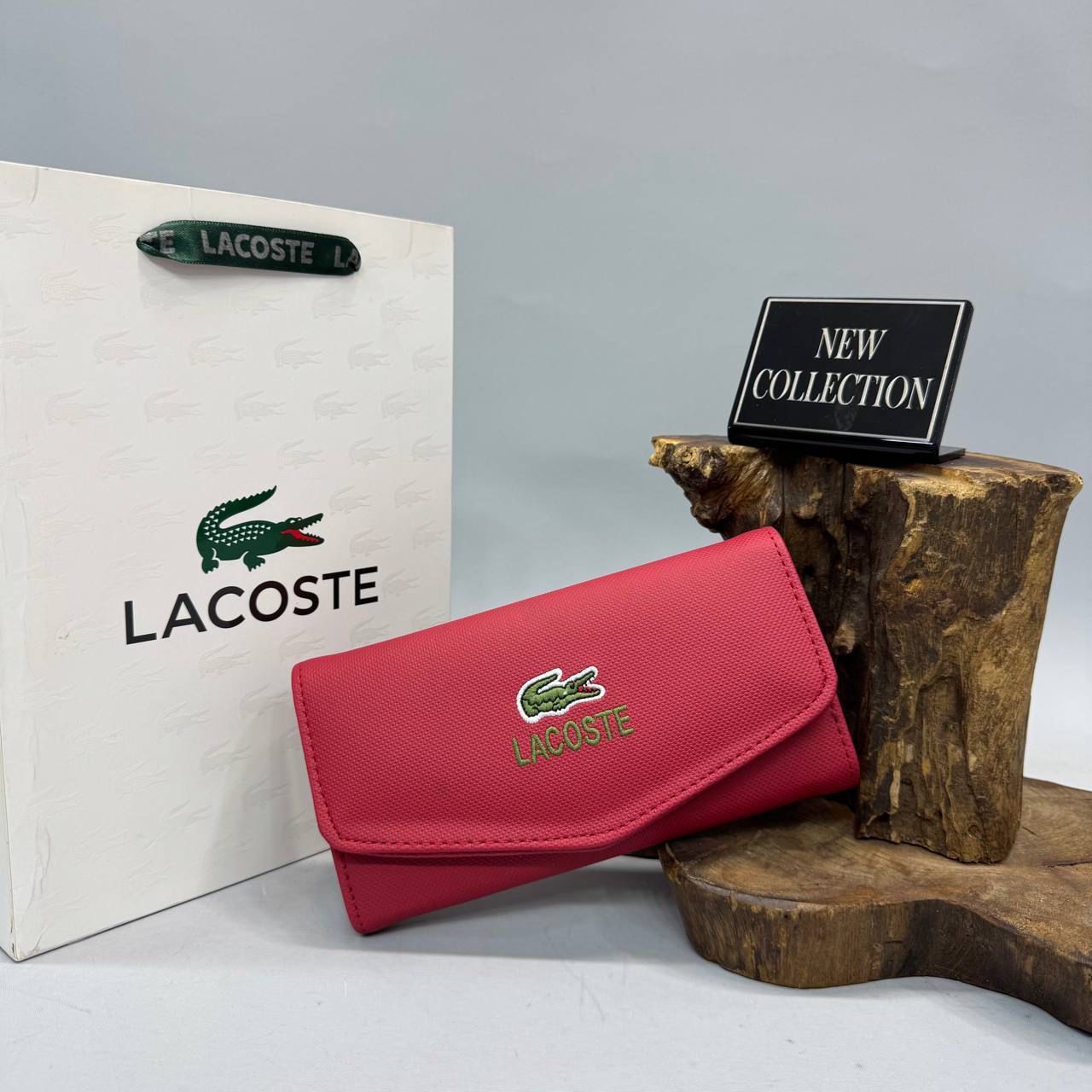 Lacoste Γυναικείο Πορτοφόλι Long Wallet Κόκκινο