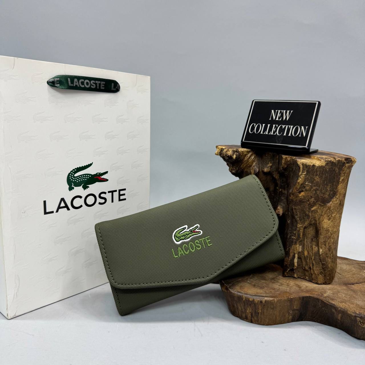 Lacoste Γυναικείο Πορτοφόλι Long Wallet Χακί