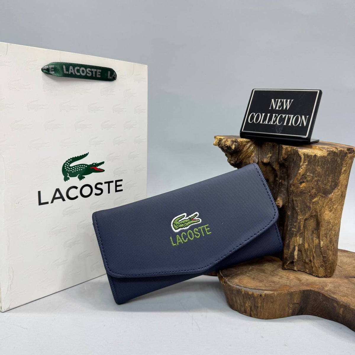 Lacoste Γυναικείο Πορτοφόλι Long Wallet Μπλε Σκούρο