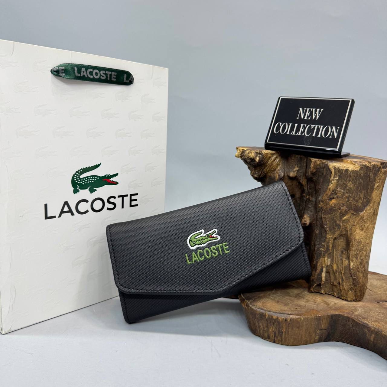 Lacoste Γυναικείο Πορτοφόλι Long Wallet Μαύρο