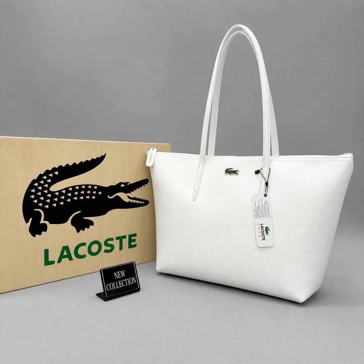 Lacoste Γυναικεία Τσάντα Λευκή    Zip Tote