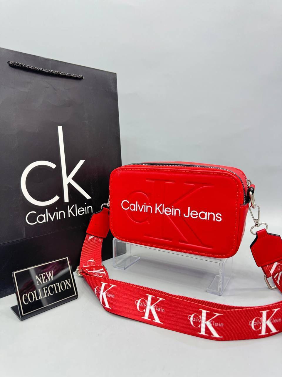 Calvin Klein Jeans Γυναικείο Τσαντάκι Crossbody Κόκκινο