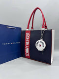 Tommy Hilfiger Γυναικεία Τσαντα Tote με mini Pouch Μπλε σκούρο