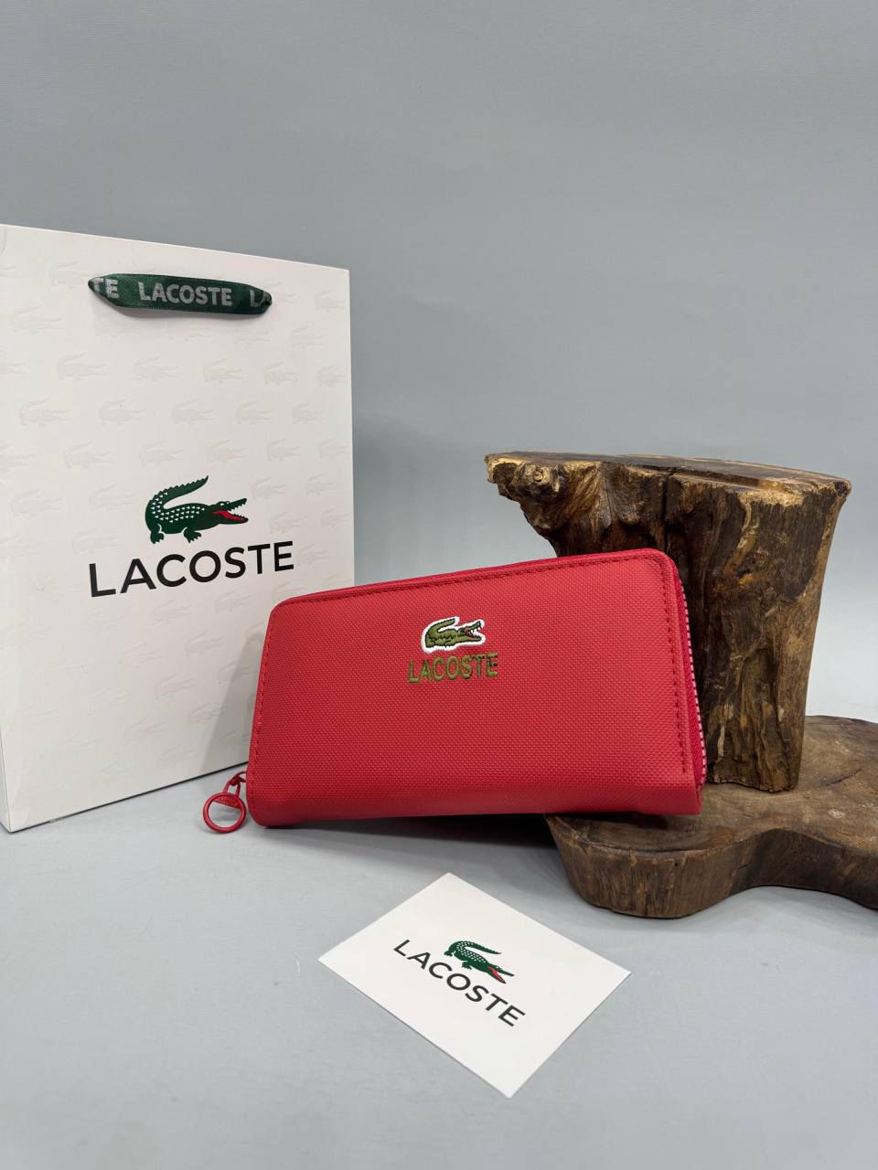 Lacoste Γυναικείο Πορτοφόλι  Κόκκινο Zip-Around